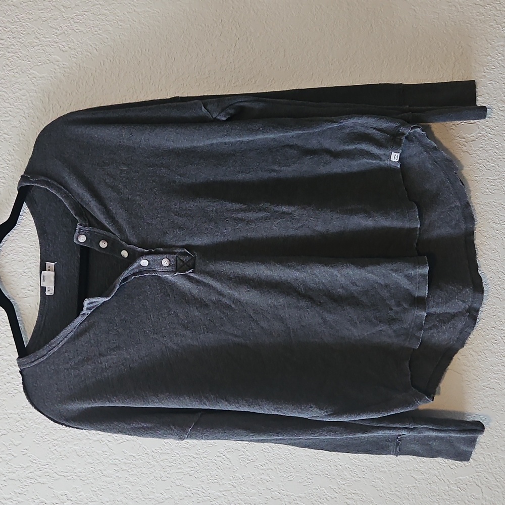 Billabong Henley Long Sleeve Top Black Small Casual Surf Style